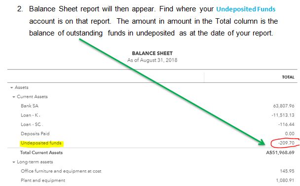 how to find undeposited funds account in quickbooks