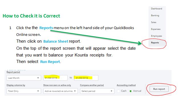 Balance Sheet reports in QBO